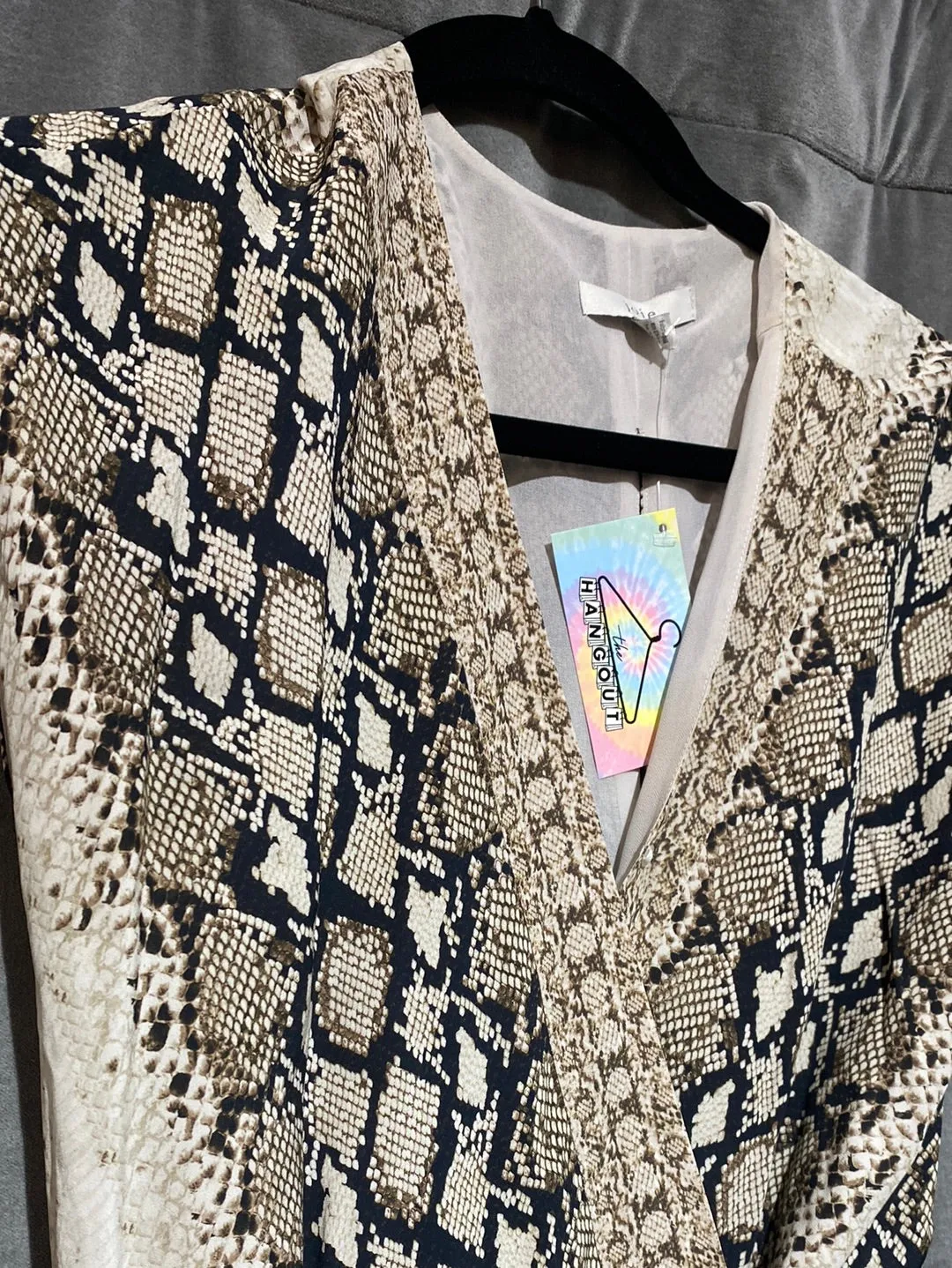 Joie Short Sleeve Snakeprint Wrap Dress