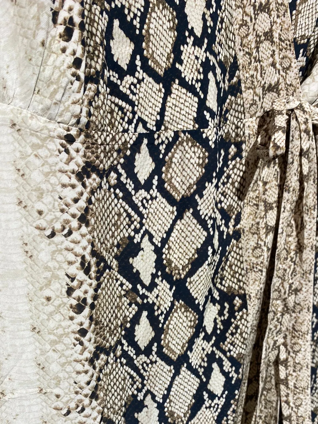 Joie Short Sleeve Snakeprint Wrap Dress
