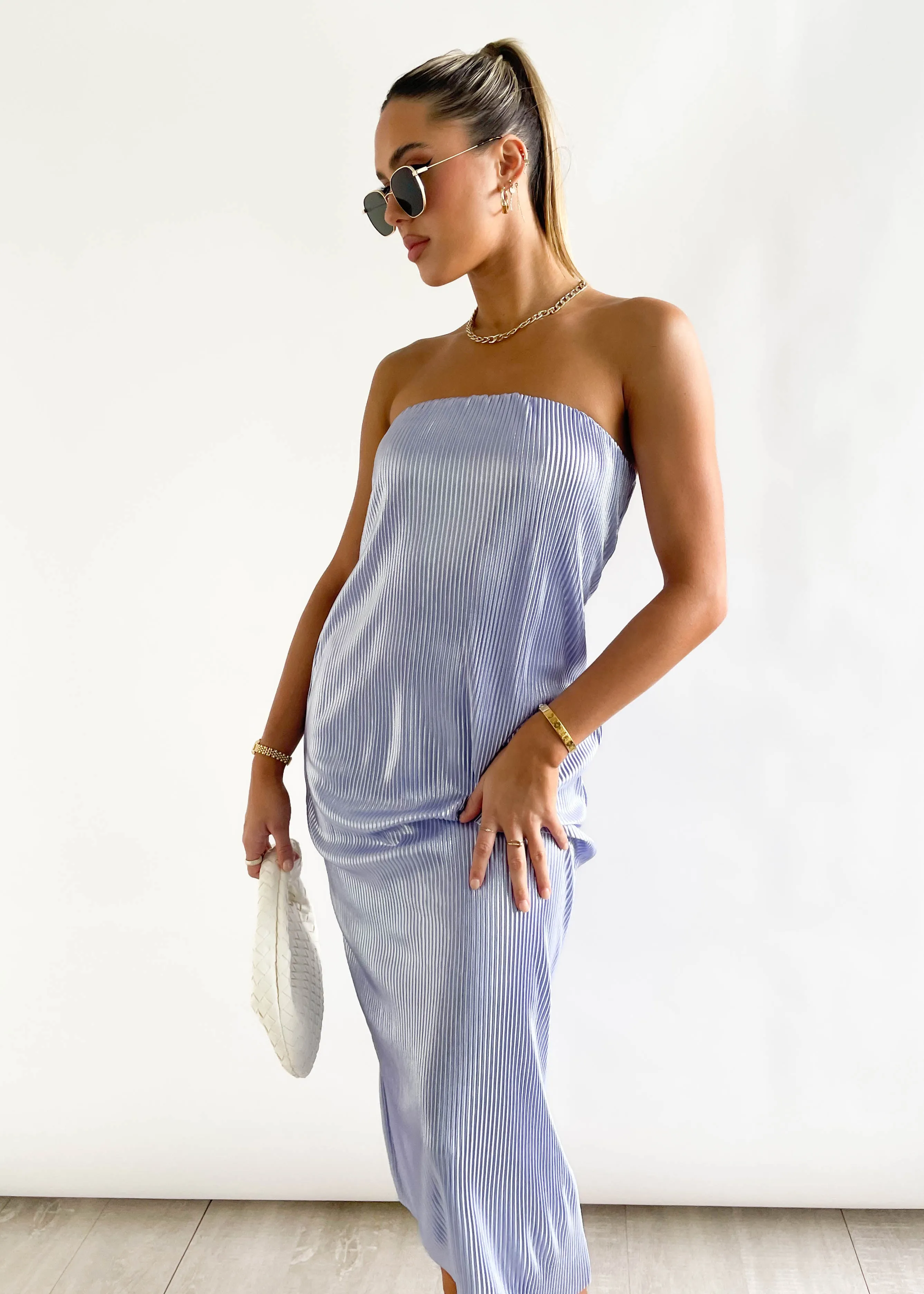 Joydie Strapless Midi Dress - Grape