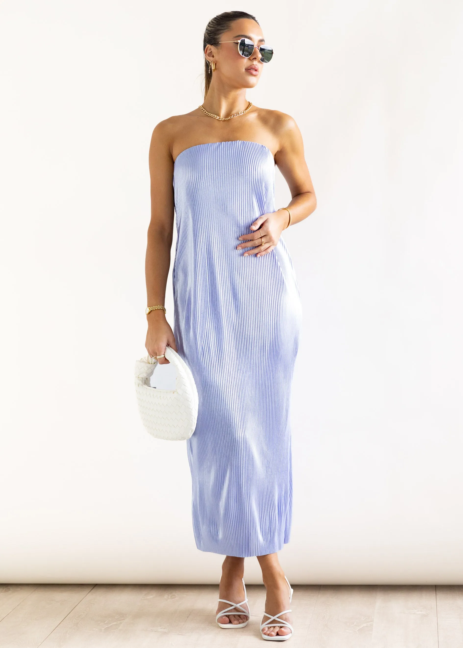 Joydie Strapless Midi Dress - Grape