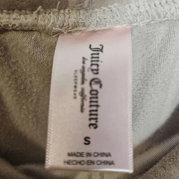 Juicy Couture Long Sleeve Top and Drawstring Pants Velvet Fleece Pajama Set Pink
