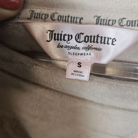 Juicy Couture Long Sleeve Top and Drawstring Pants Velvet Fleece Pajama Set Pink