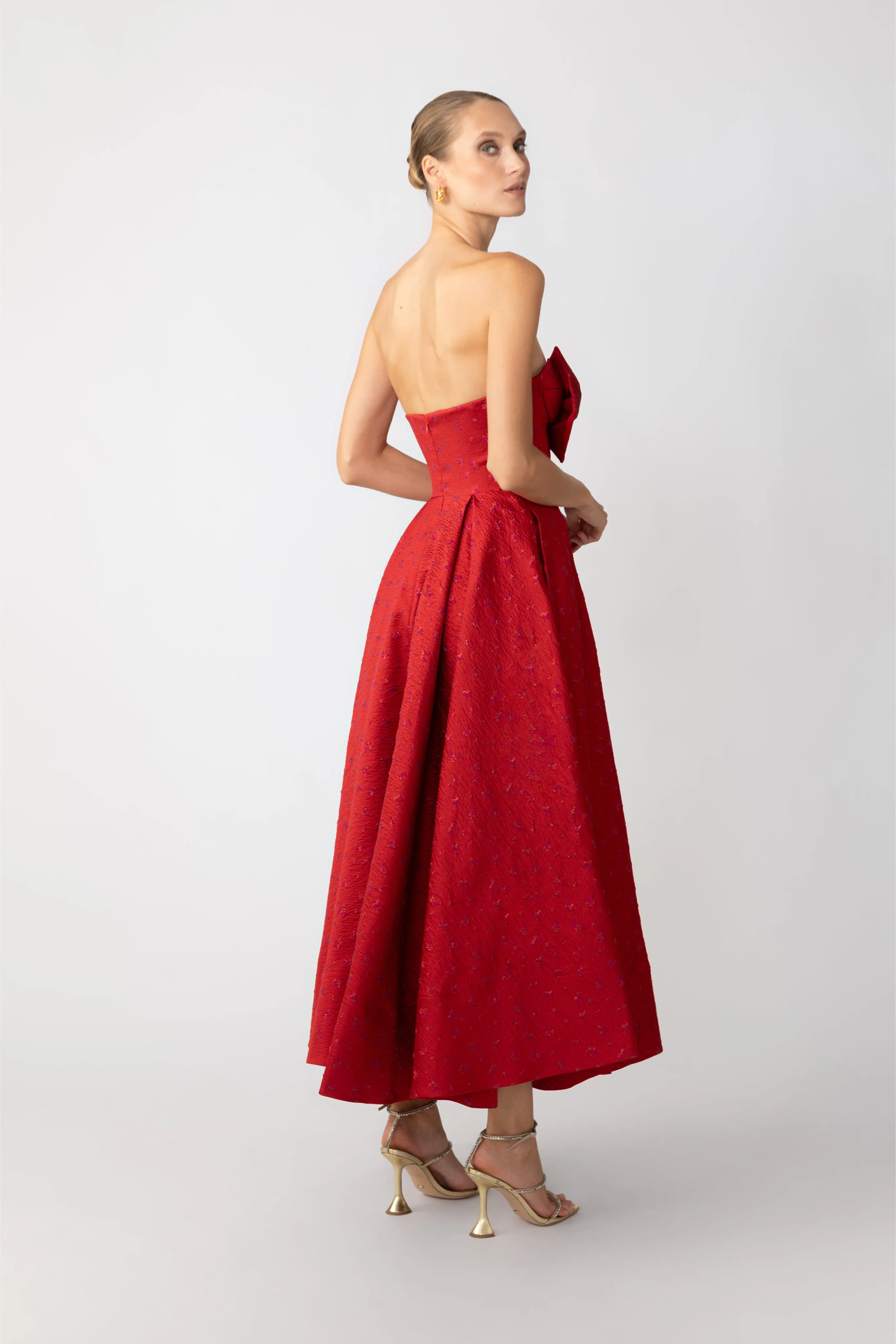Juliette Jacquard Strapless Dress