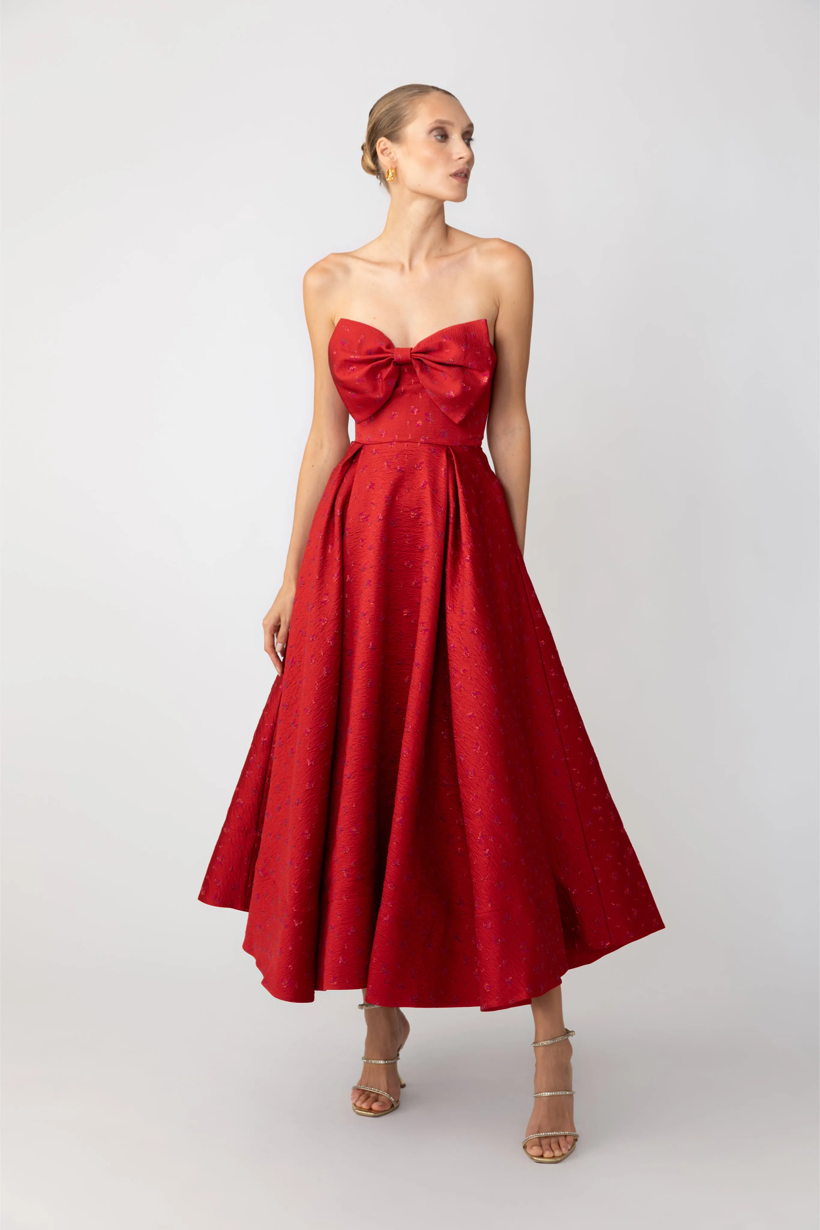 Juliette Jacquard Strapless Dress