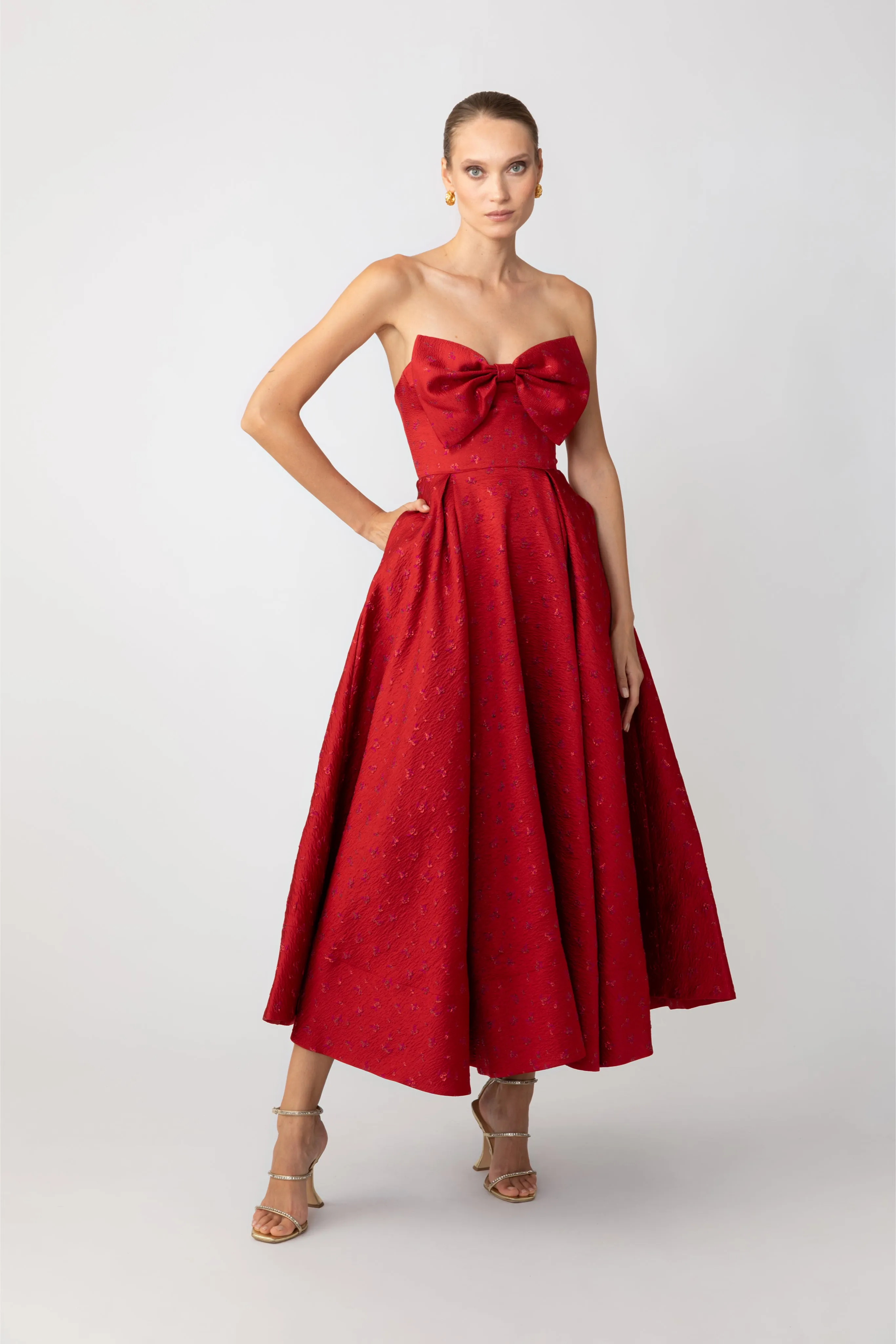 Juliette Jacquard Strapless Dress