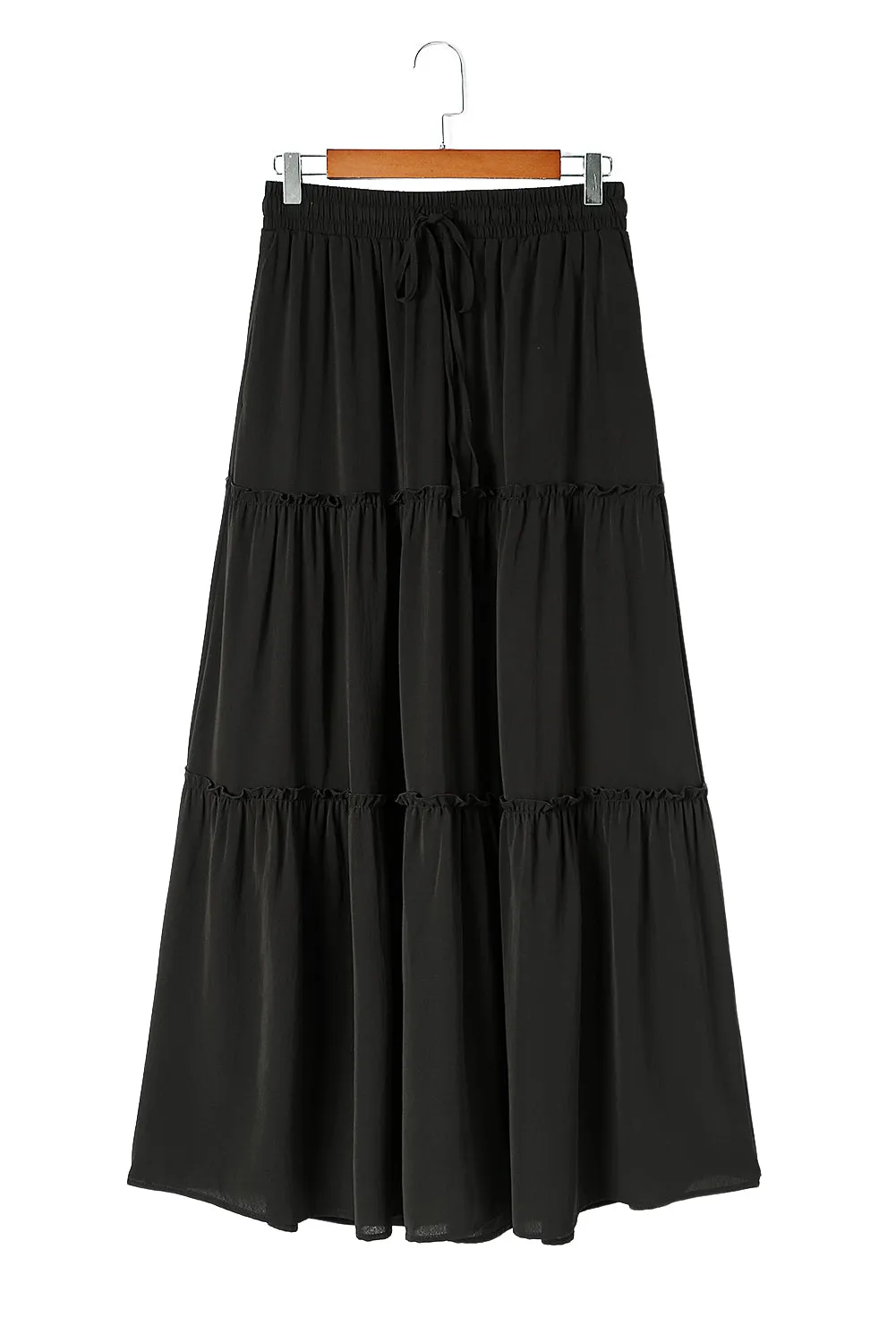 KaleaBoutique Frill Tiered Drawstring Waist Maxi Skirt