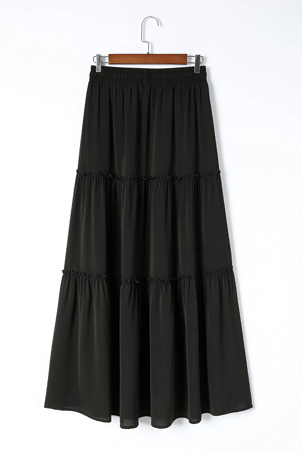 KaleaBoutique Frill Tiered Drawstring Waist Maxi Skirt