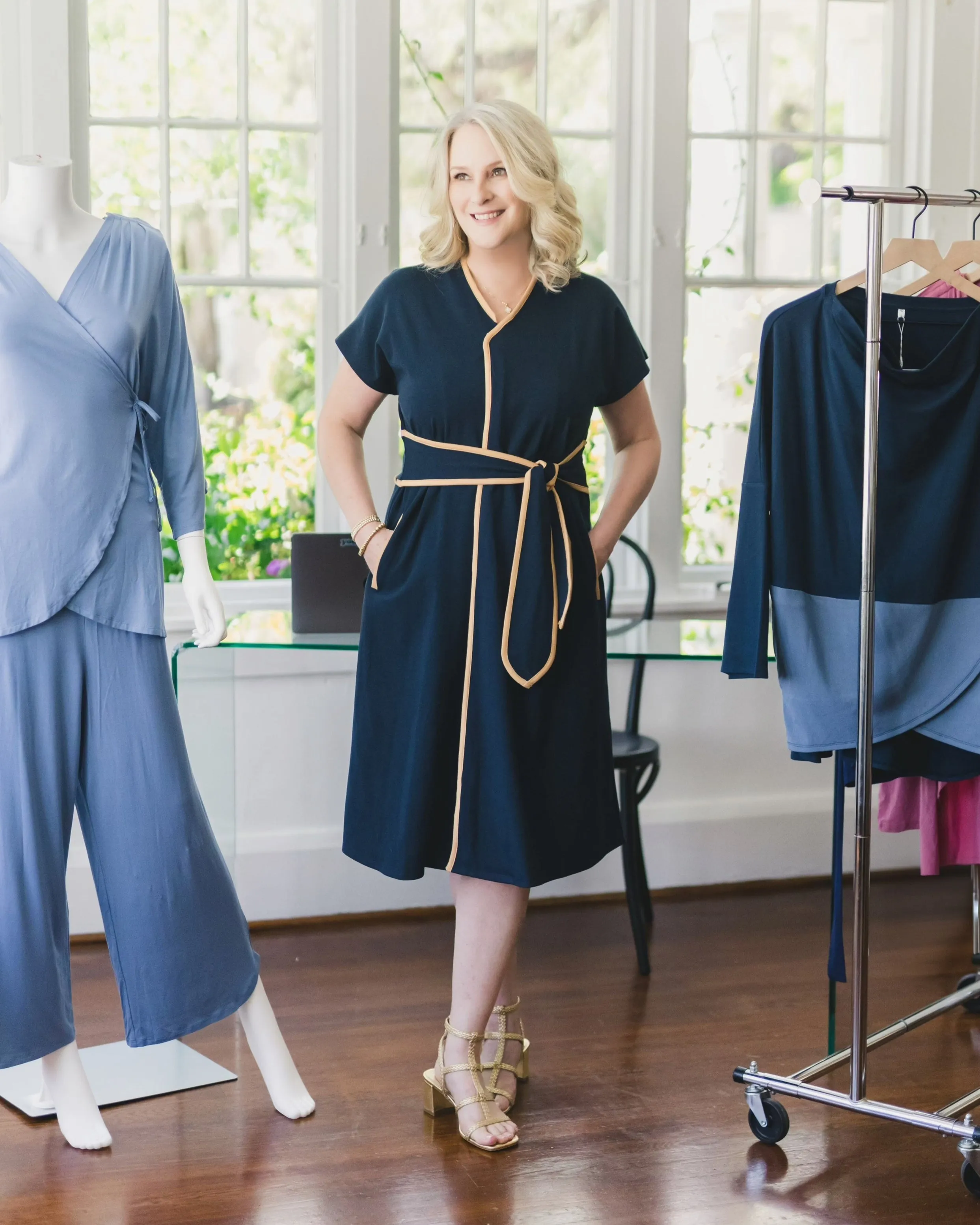 Kristin Midi Sash Dress in Cinnamon