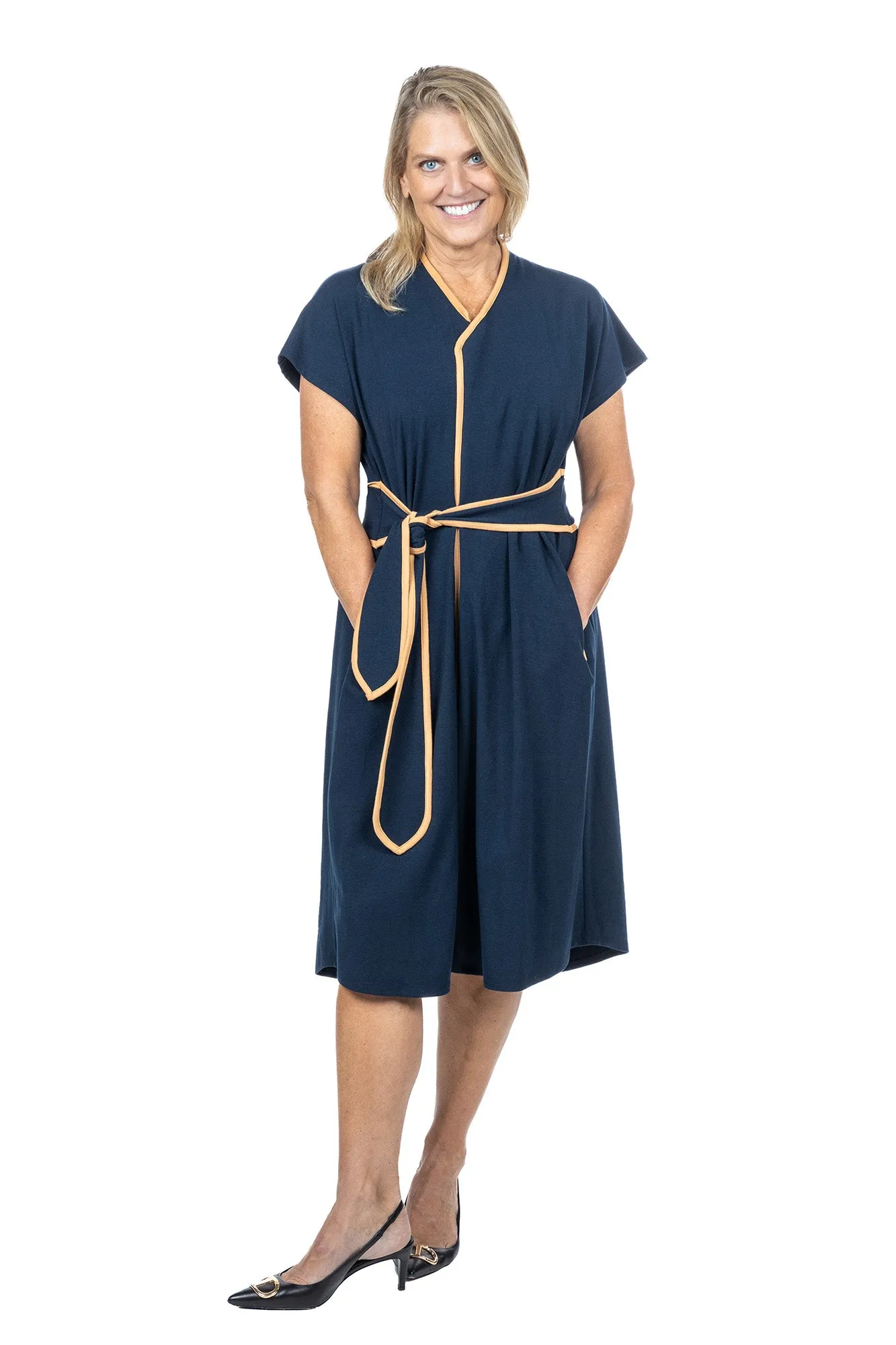 Kristin Midi Sash Dress in Cinnamon