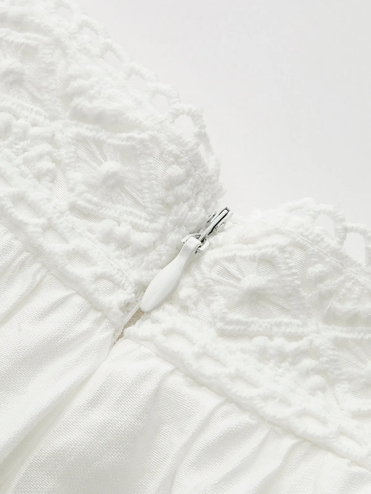 Lace-Trimmed Tiered Skirt