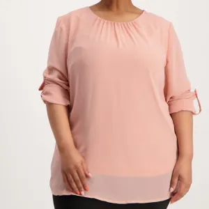 Ladies Pleat Neck Co-Ord Cami - Ice Pink