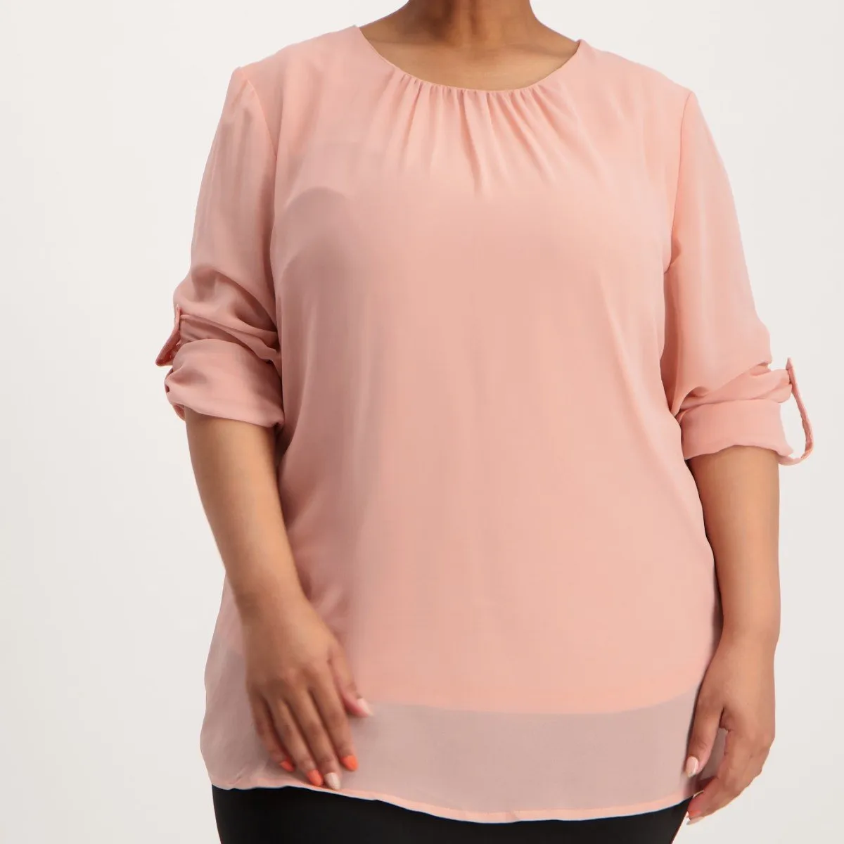 Ladies Pleat Neck Co-Ord Cami - Ice Pink