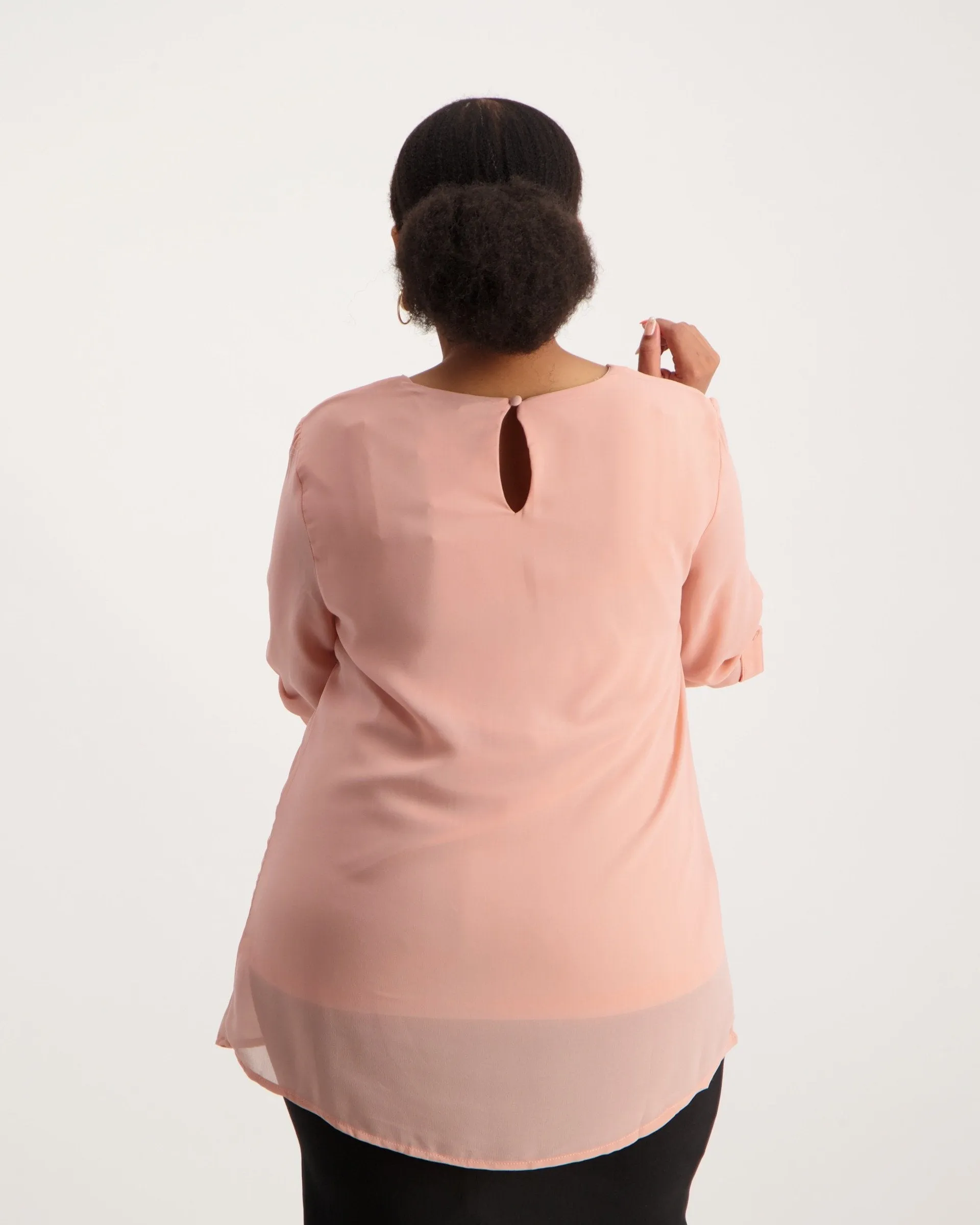 Ladies Pleat Neck Co-Ord Cami - Ice Pink