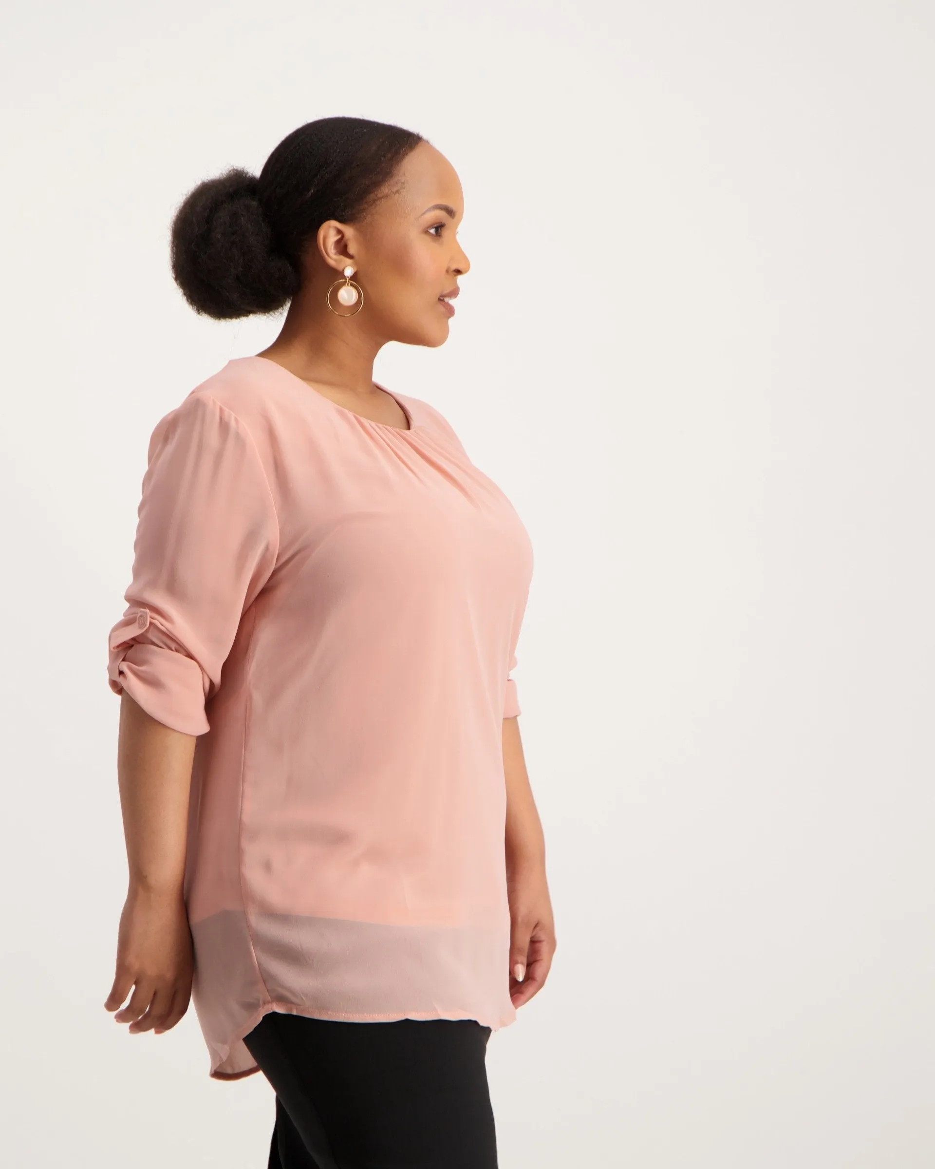 Ladies Pleat Neck Co-Ord Cami - Ice Pink