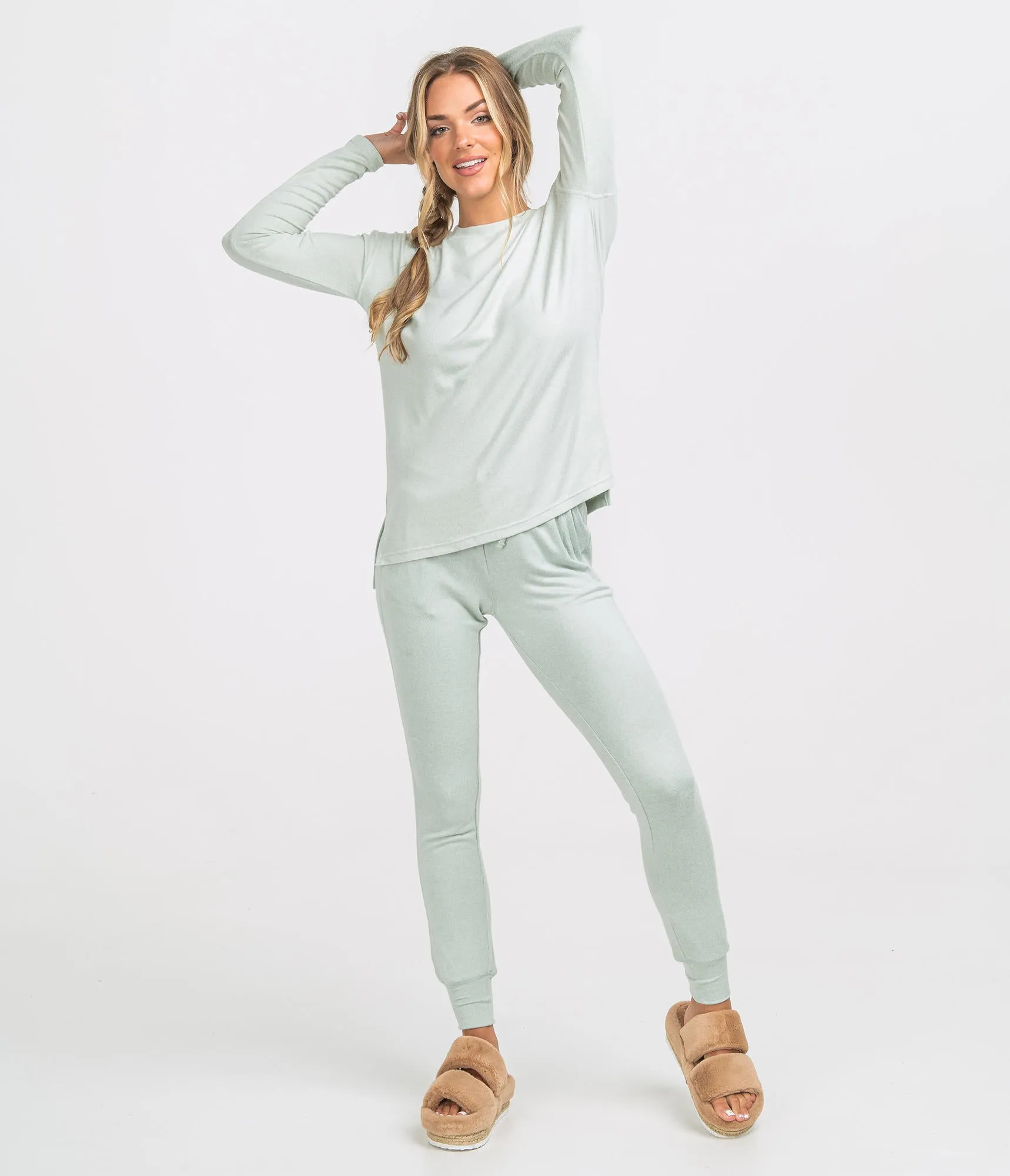 LADIES SOUTHERN SHIRT  SINCERELY SOFT HEATHER JOGGERS - MOON MIST