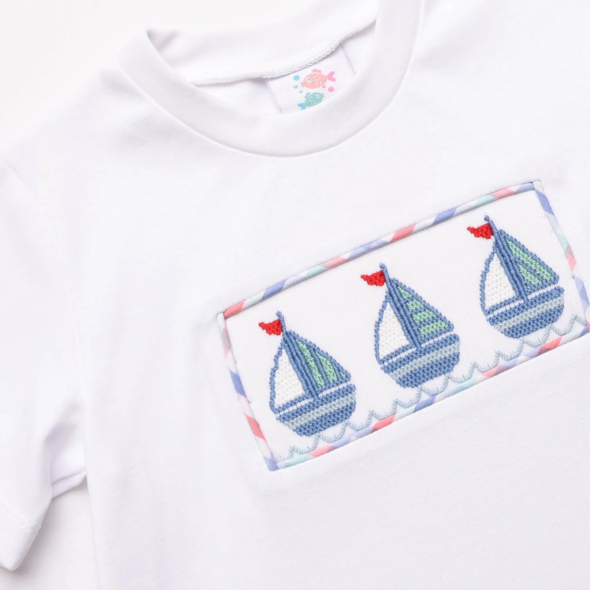 Land Ho! Smocked Short Set, Blue
