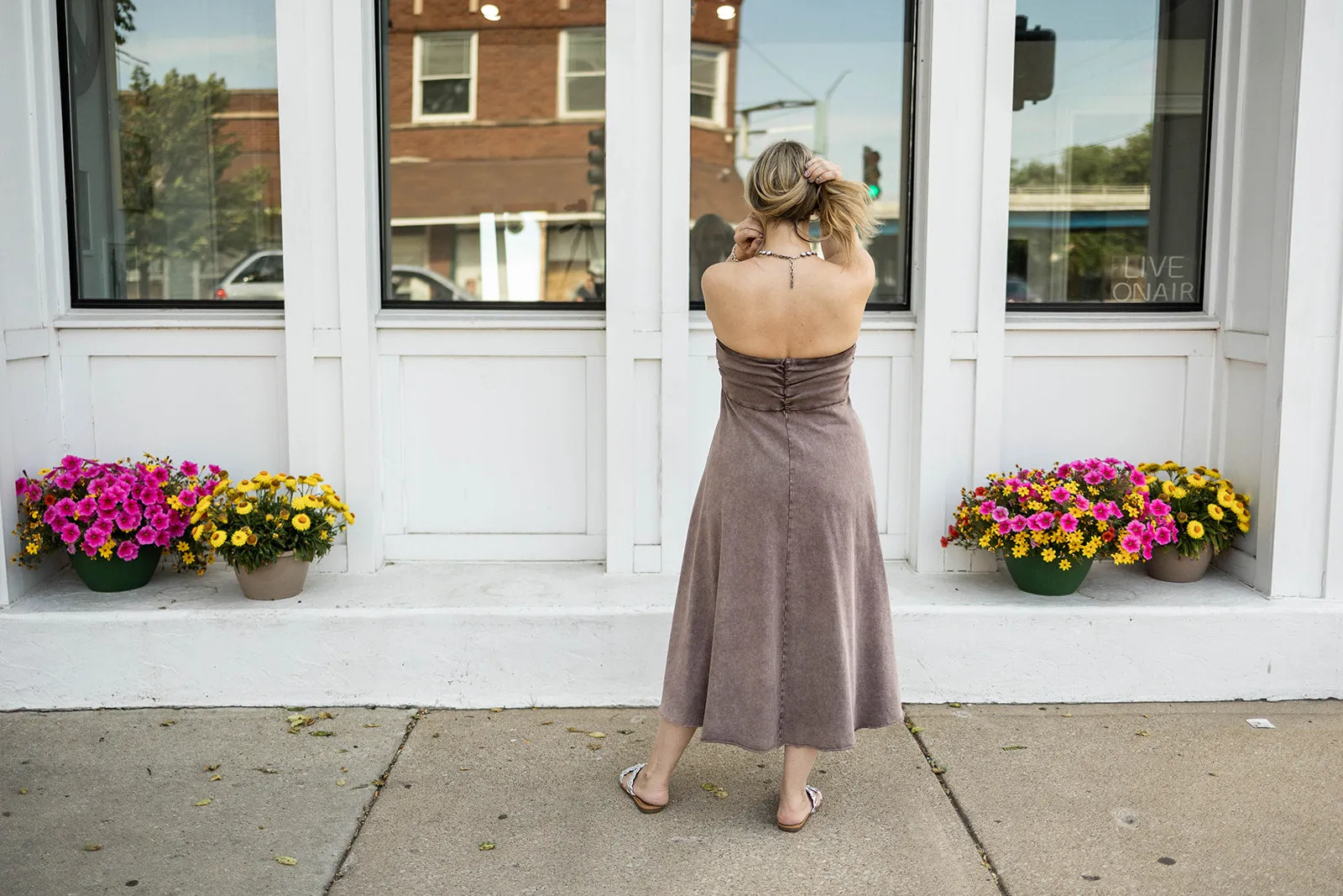 lennox terry knit dress in espresso