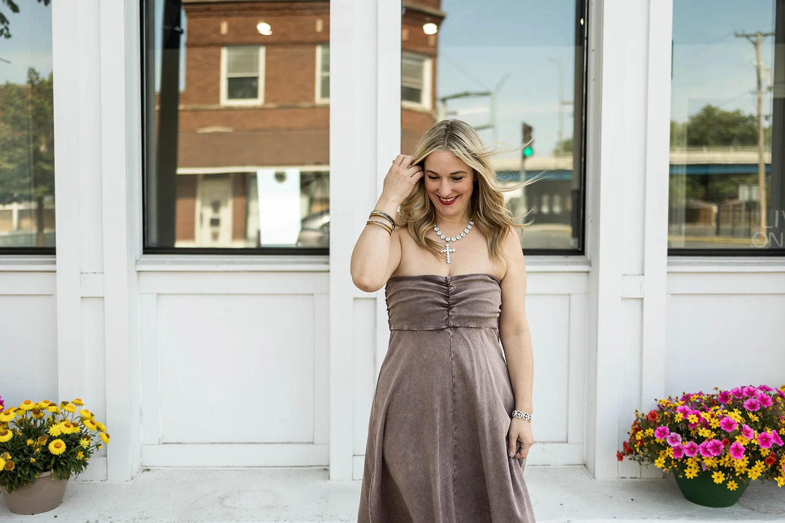 lennox terry knit dress in espresso