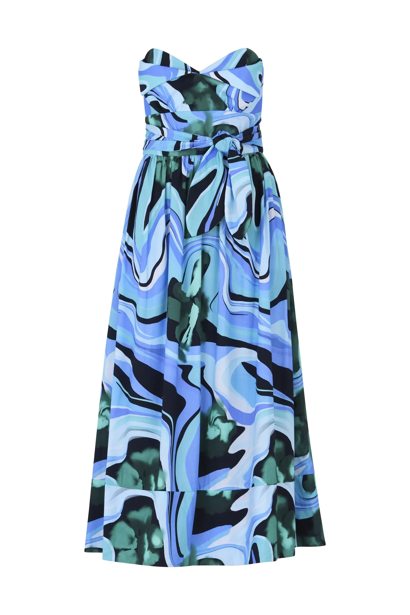 Lidia Dress in Marmol Verde Print