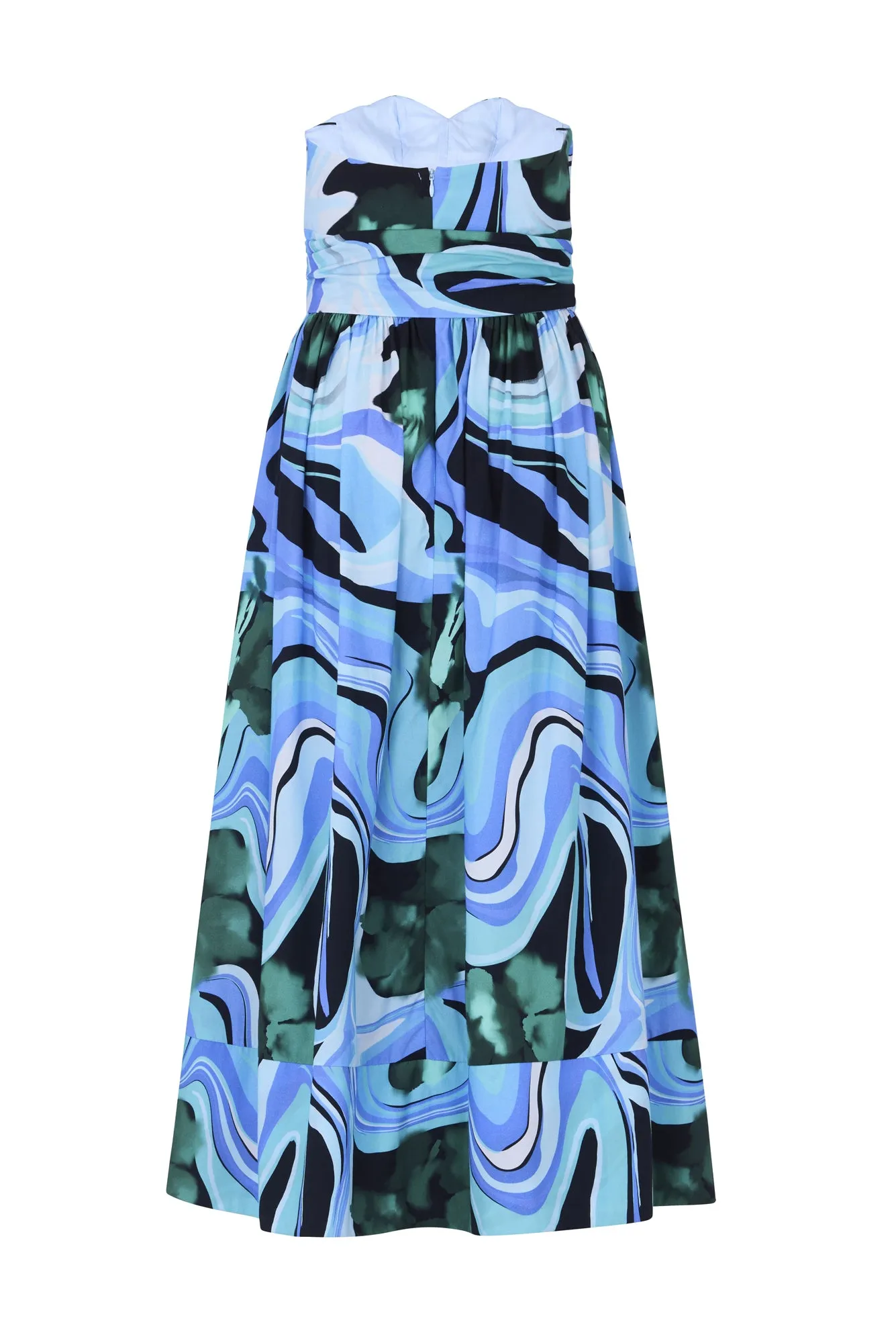 Lidia Dress in Marmol Verde Print