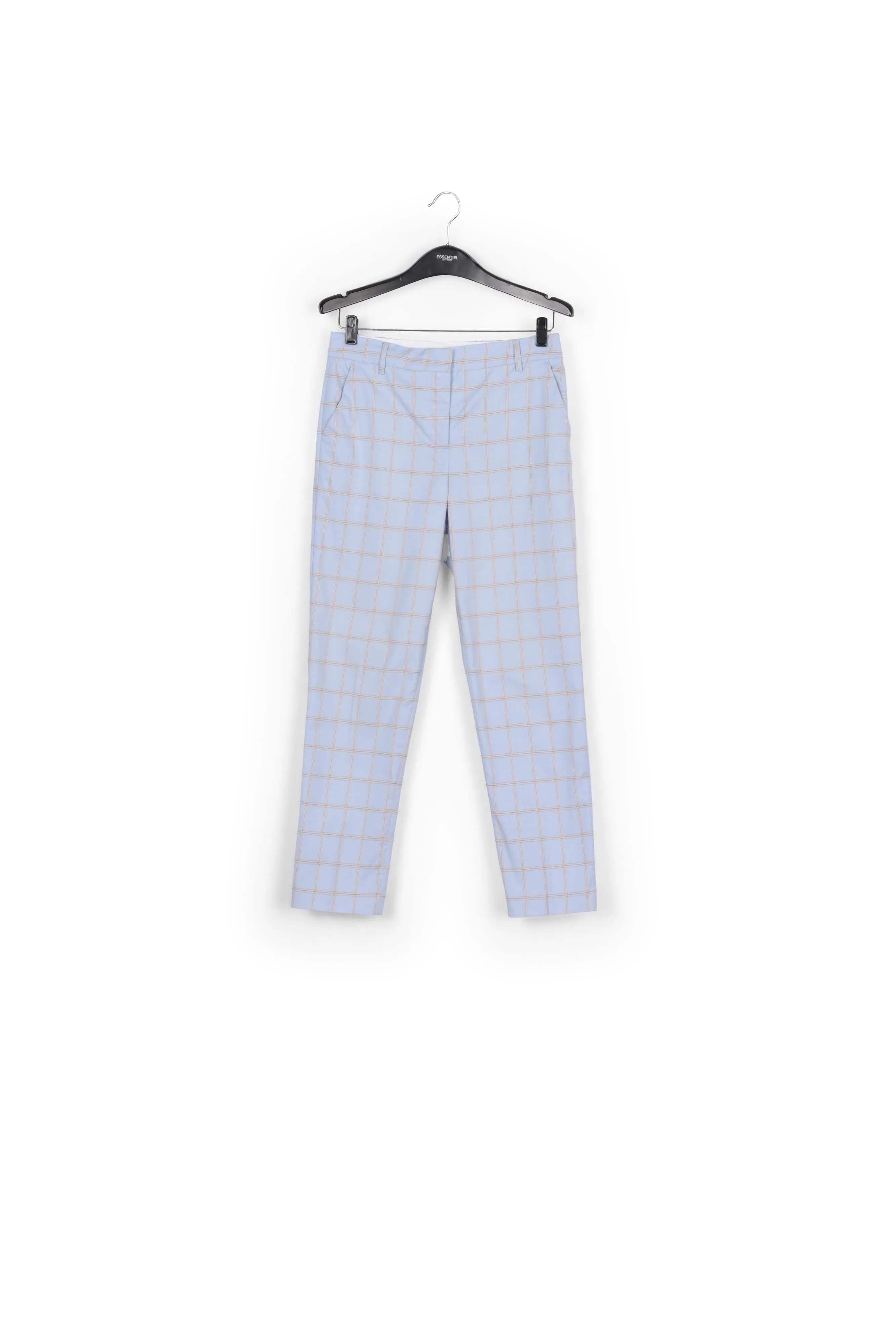Light blue plaid tailored trousers