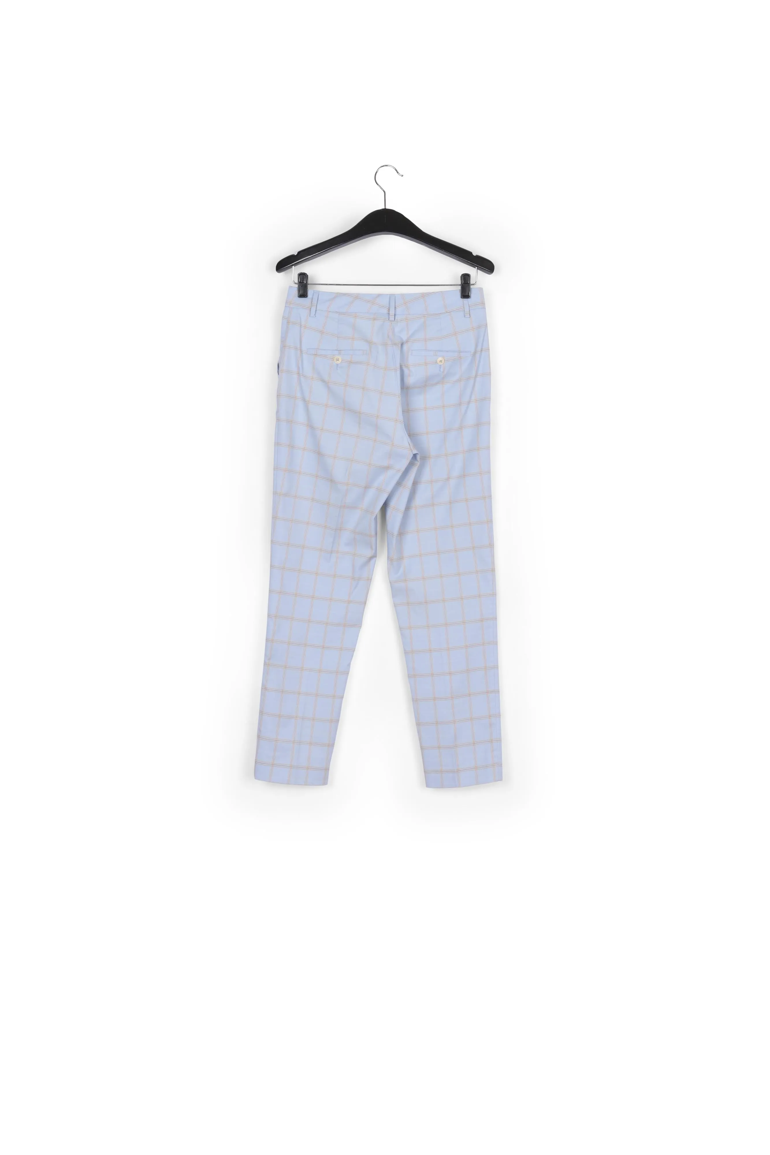 Light blue plaid tailored trousers