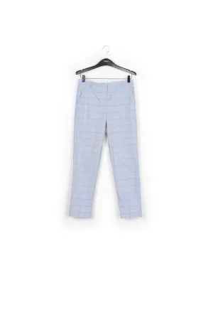 Light blue plaid tailored trousers