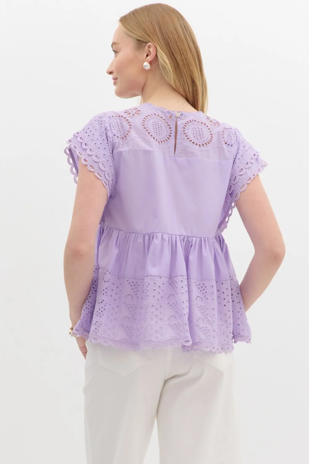 Lilac Eyelet Blouse