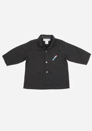 Long Sleeve Feather Shirt, Anthracite