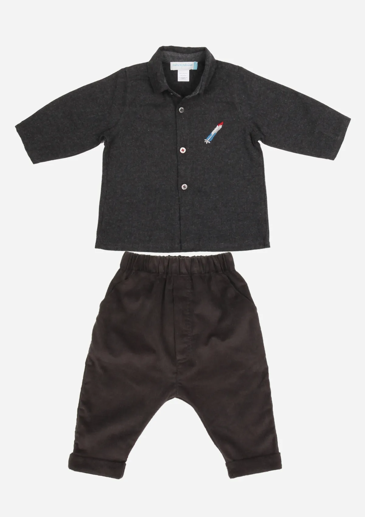 Long Sleeve Feather Shirt, Anthracite