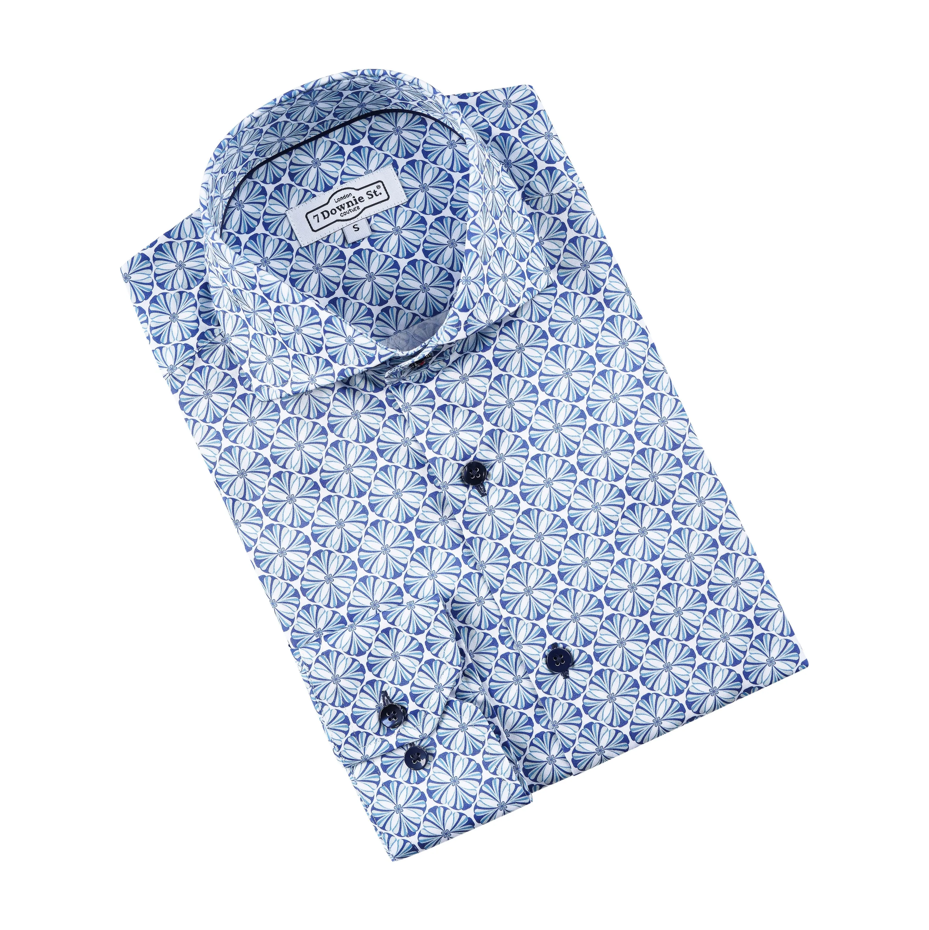 LONG SLEEVE SHIRT (BLUE MIX) - 7 DOWNIE