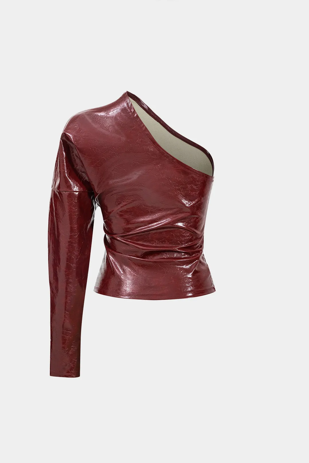 Lottie - Stylish Asymmetrical Cut Woman's Long Sleeve Shirt