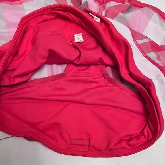 lululemon speed up shorts - hot pink and white plaid  Size 8