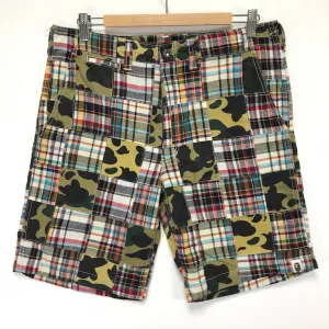 [M] A Bathing Ape Bape Patchwork Plaid Shorts