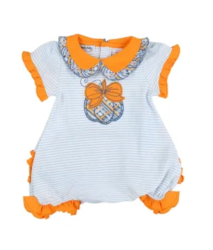 Magnolia Baby Plaid Pumpkin Applique Bubble