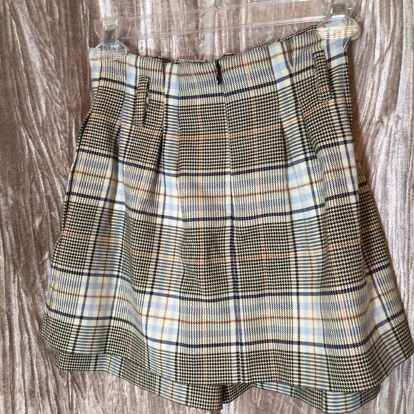 Maje Prince of Wales Skort Shorts Skirt Plaid 36 S XS Academia Summer Revolve
