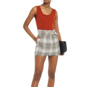 Maje Prince of Wales Skort Shorts Skirt Plaid 36 S XS Academia Summer Revolve