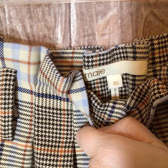 Maje Prince of Wales Skort Shorts Skirt Plaid 36 S XS Academia Summer Revolve