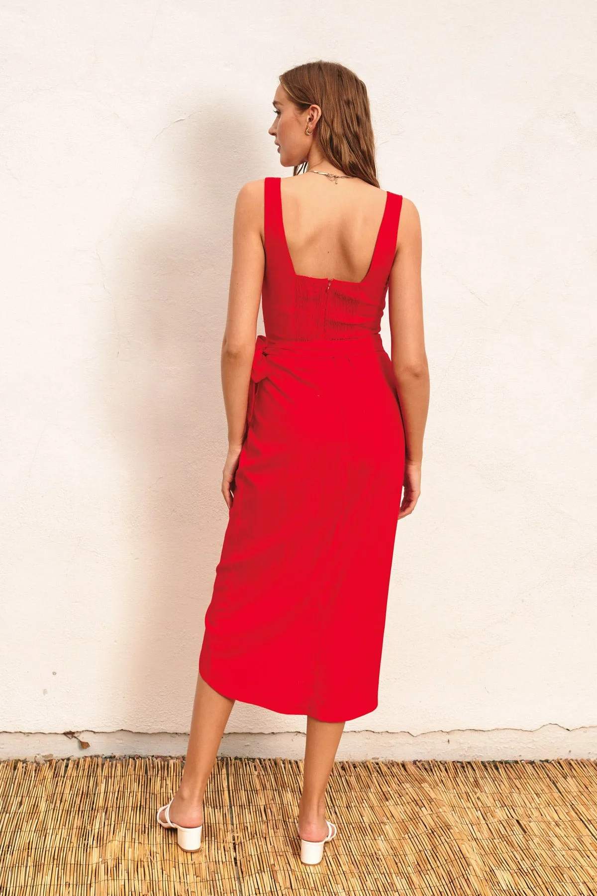 Malea Tulip Hem Midi Wrap Dress