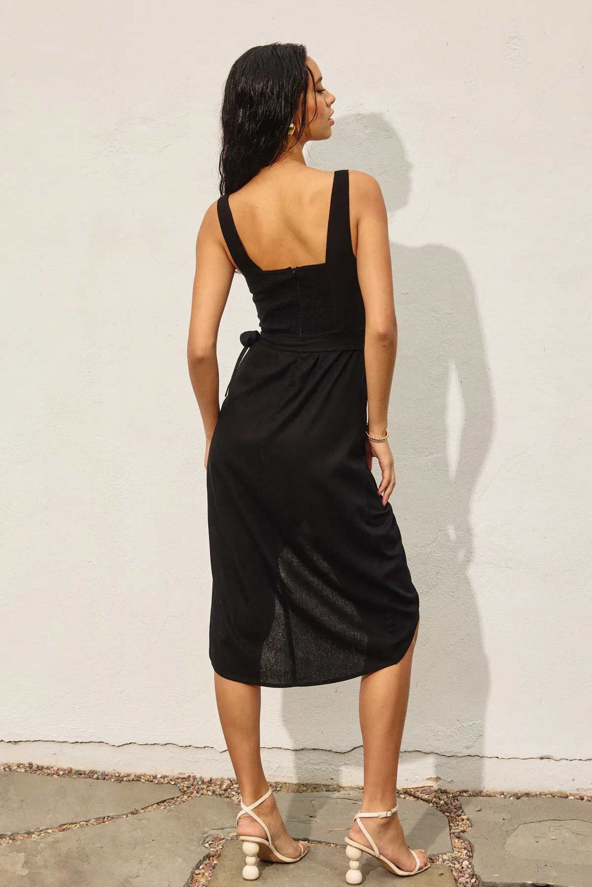 Malea Tulip Hem Midi Wrap Dress
