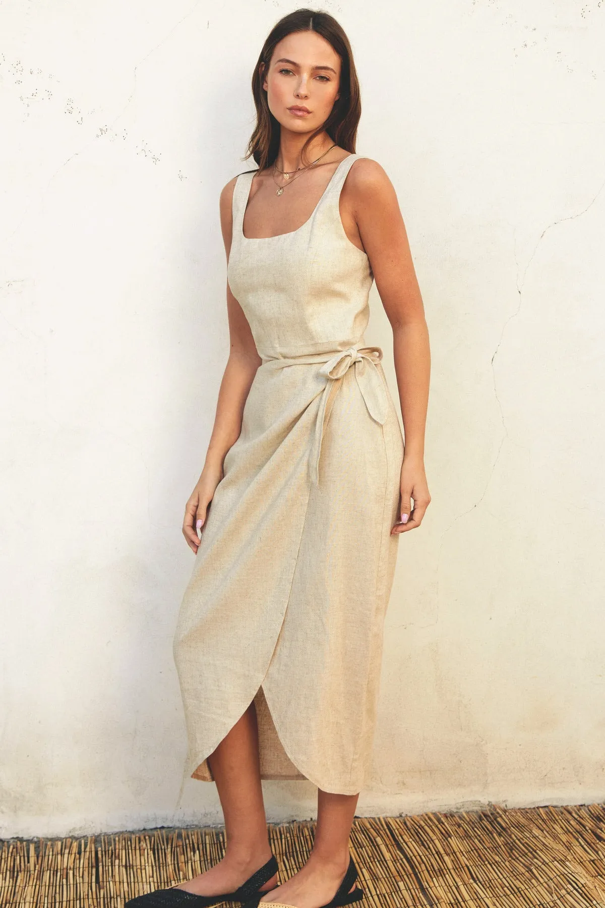 Malea Tulip Hem Midi Wrap Dress