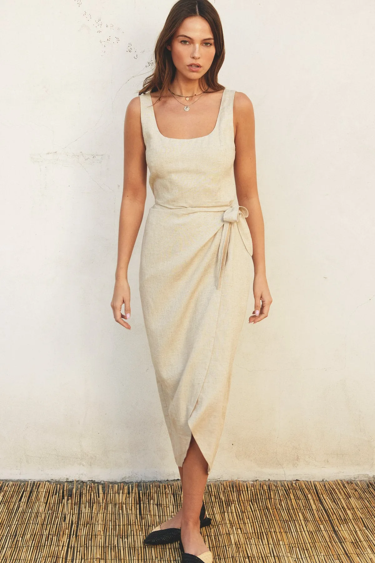 Malea Tulip Hem Midi Wrap Dress