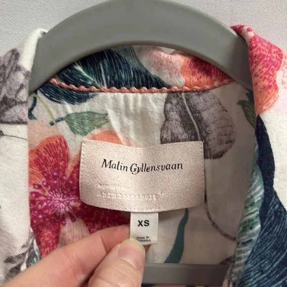 Malin Gyllensvaan Magnolia Flannel Floral Print Pajama Set Size XS
