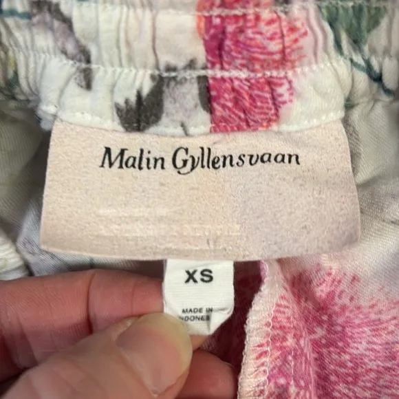 Malin Gyllensvaan Magnolia Flannel Floral Print Pajama Set Size XS