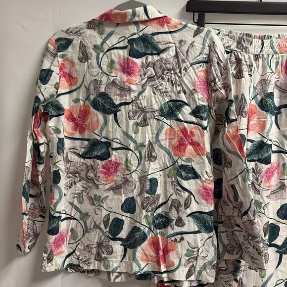 Malin Gyllensvaan Magnolia Flannel Floral Print Pajama Set Size XS