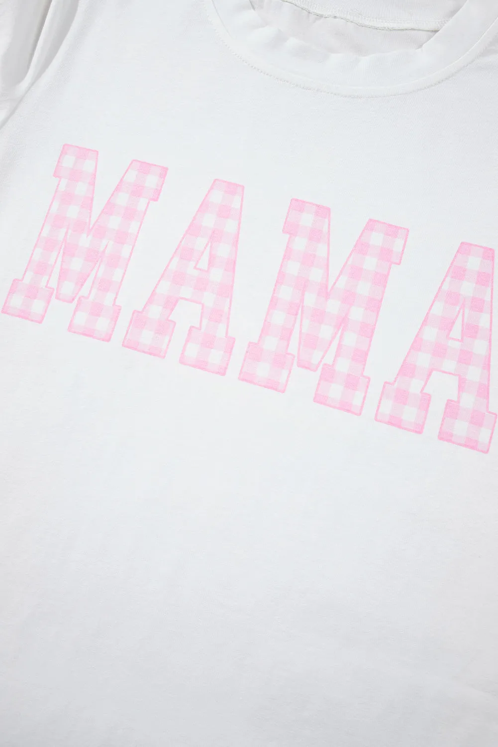 MAMA Printed Tee and Plaid Shorts Set