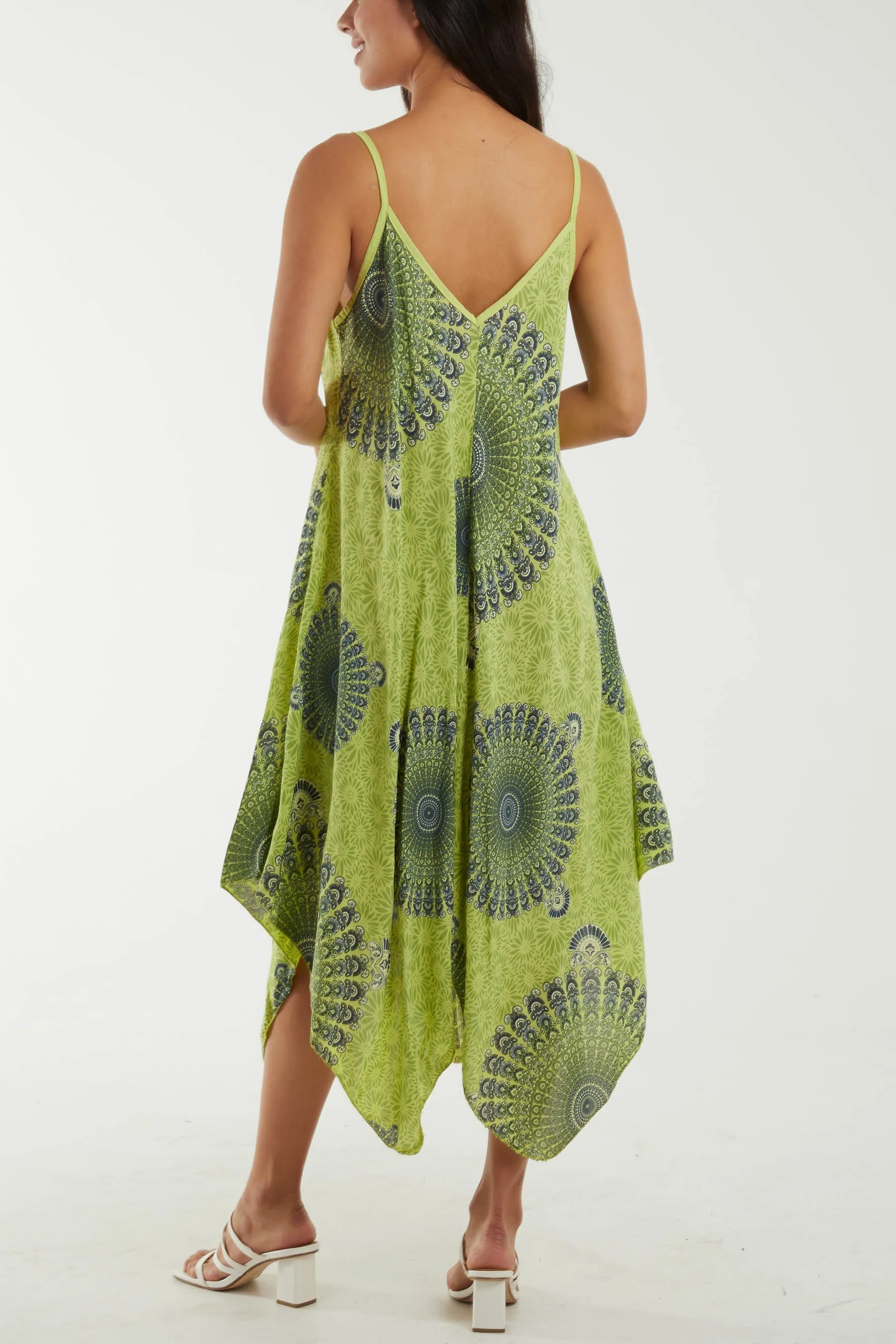 Mandala Flower Hanky Hem Cami Dress