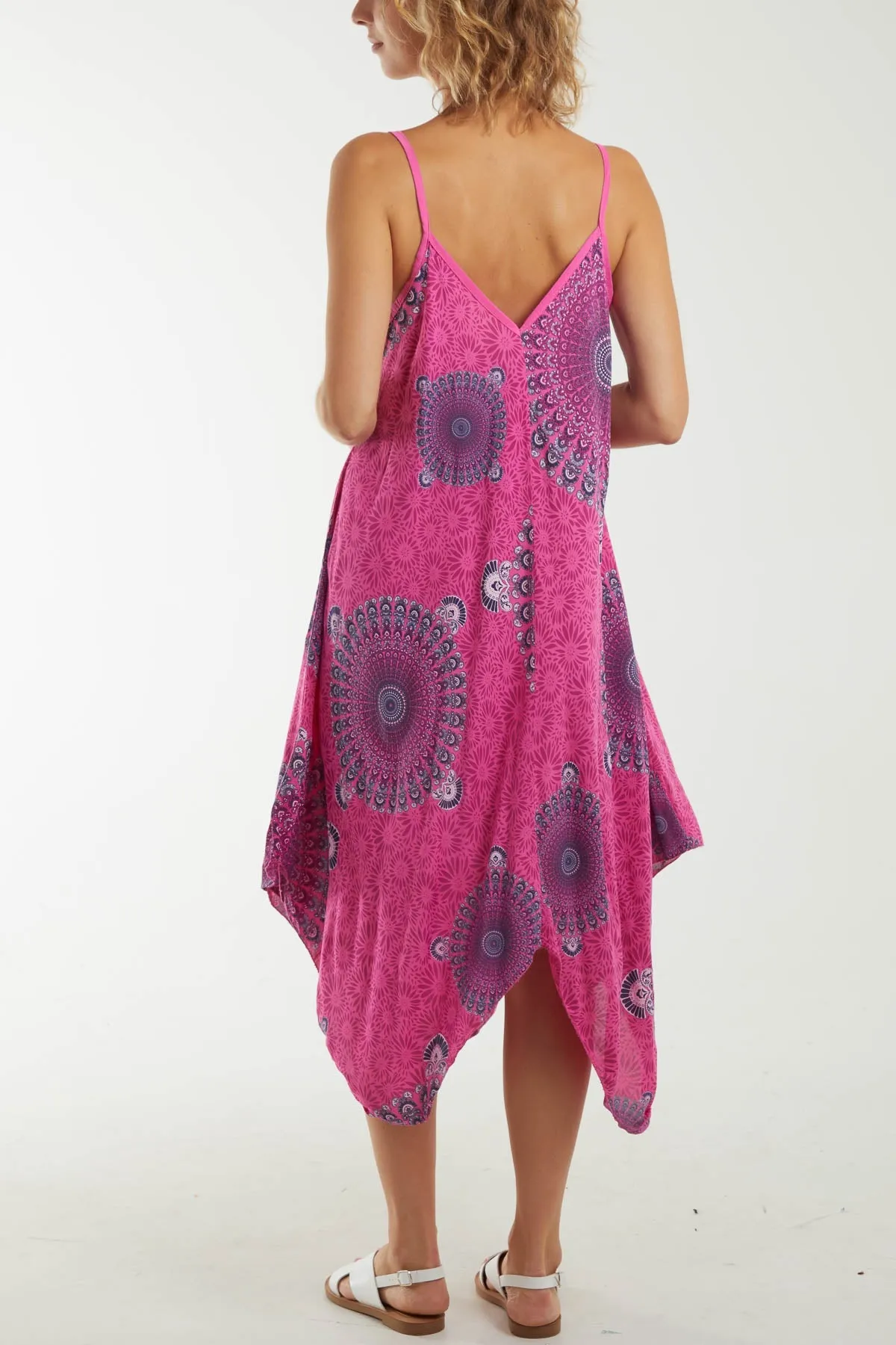 Mandala Flower Hanky Hem Cami Dress