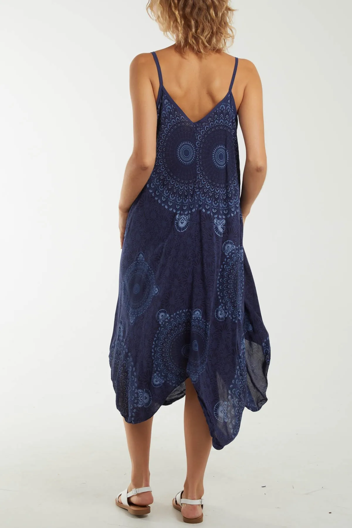 Mandala Flower Hanky Hem Cami Dress
