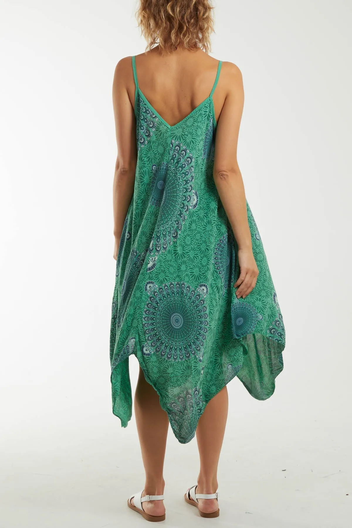 Mandala Flower Hanky Hem Cami Dress